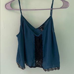Lace detail crop top